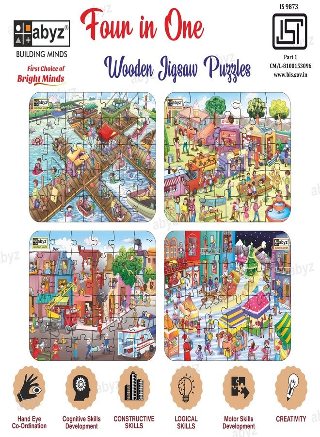 ABYZ Jigsaw Puzzle, Different Design & Fun Educational Wooden Jigsaw for Little Explorer, 120 - Piece Wooden Puzzle with Multicolor, Birthday Gift for 36 Months - 6 Year Age Kids. - Image 4
